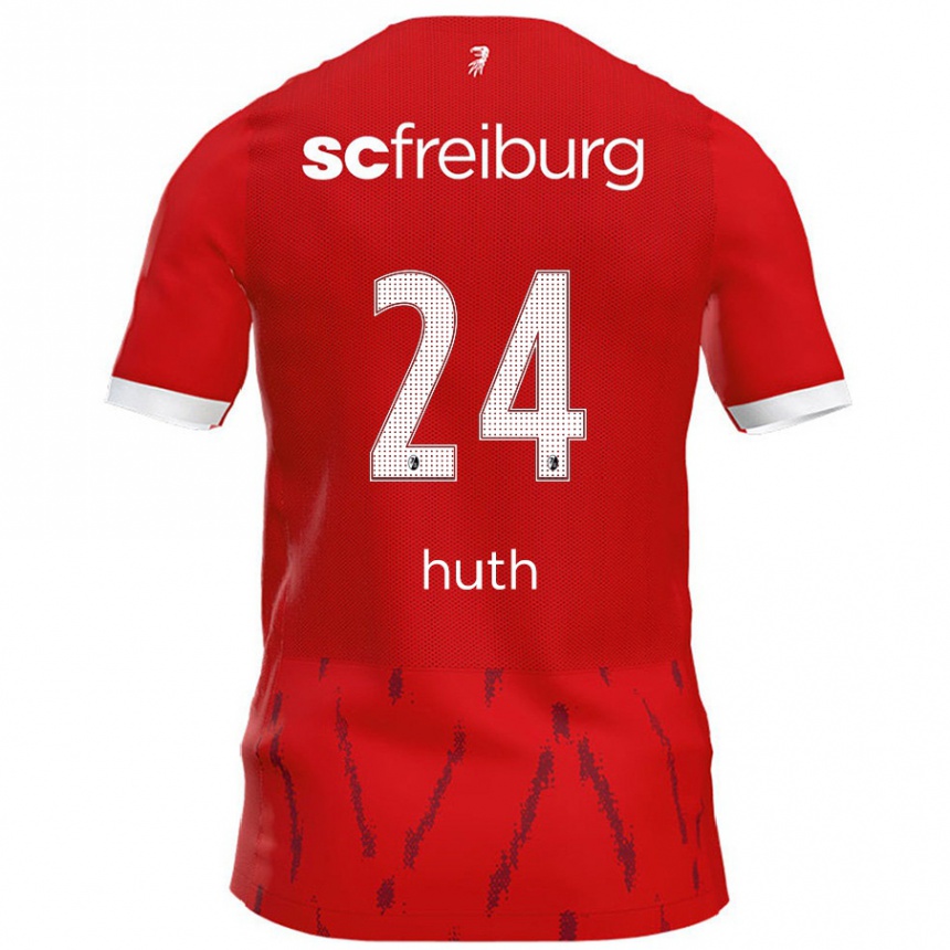 Kids Football Jannik Huth #24 Red Home Jersey 2024/25 T-Shirt Nz