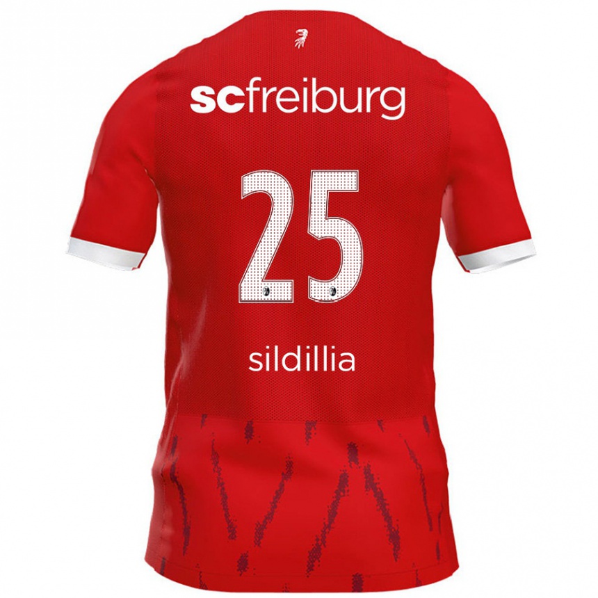 Kids Football Kiliann Sildillia #25 Red Home Jersey 2024/25 T-Shirt Nz