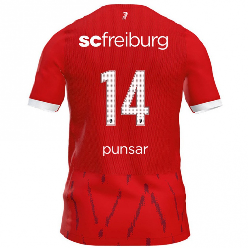 Kids Football Milla Punsar #14 Red Home Jersey 2024/25 T-Shirt Nz