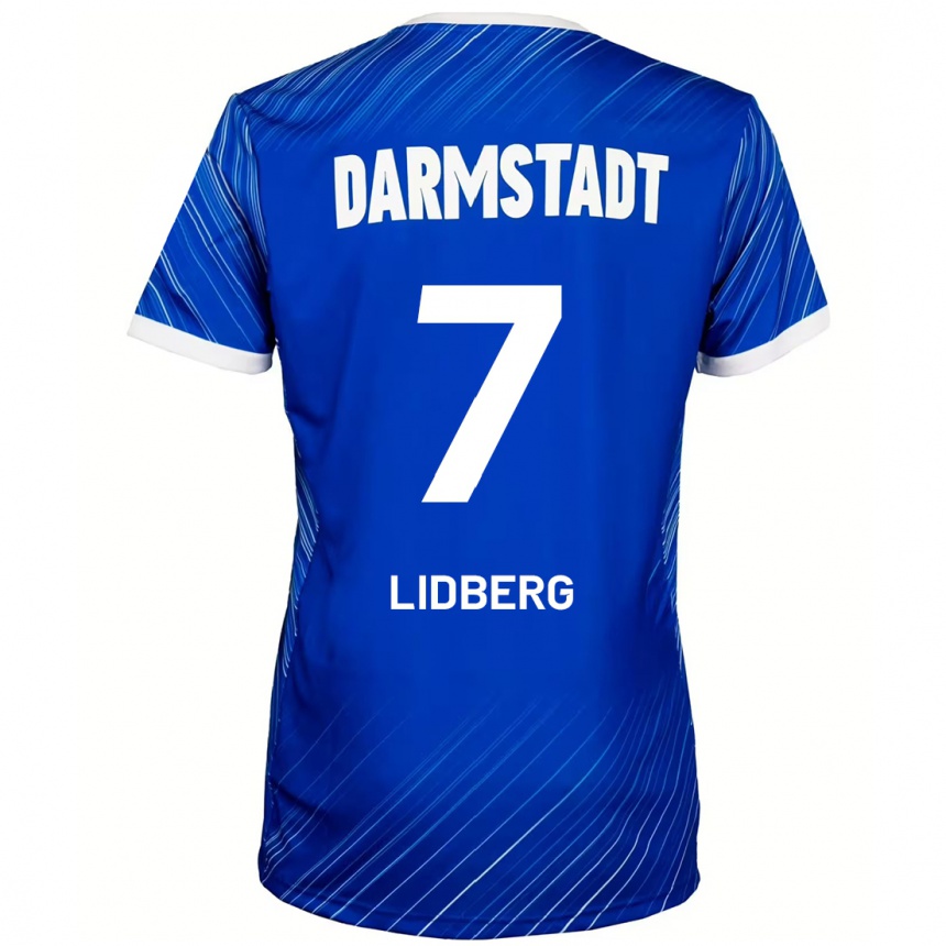 Kids Football Isac Lidberg #7 Blue White Home Jersey 2024/25 T-Shirt Nz