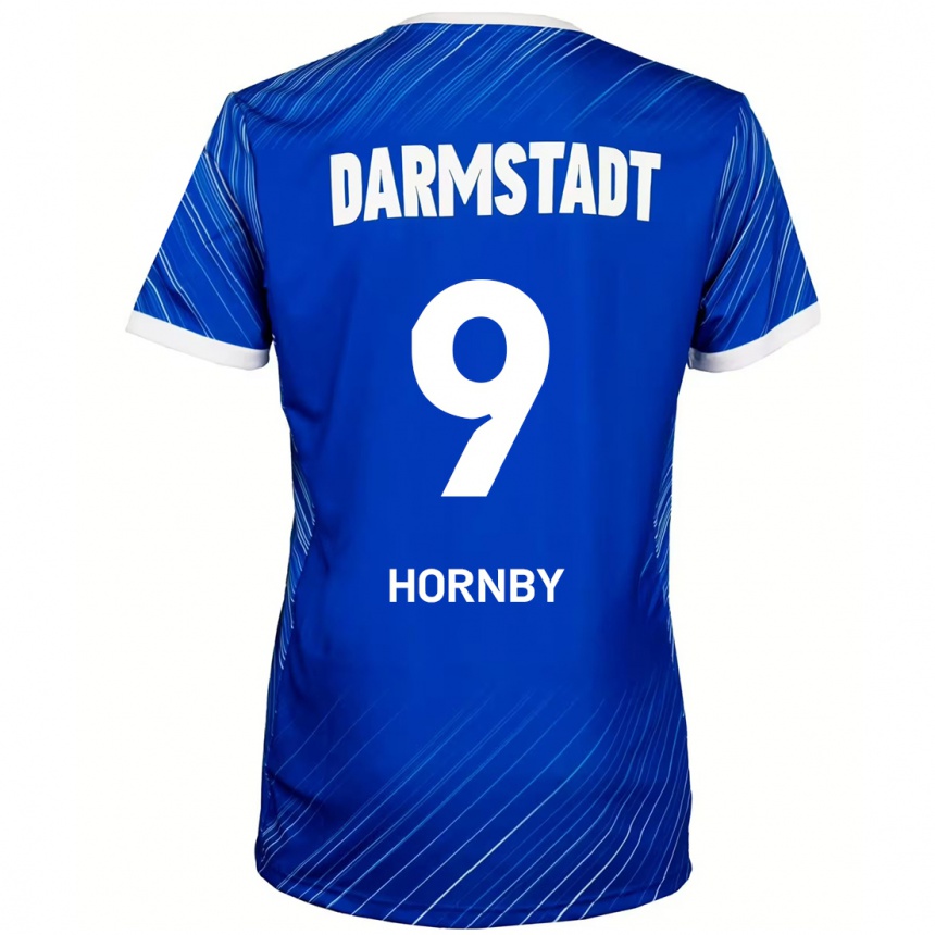 Kids Football Fraser Hornby #9 Blue White Home Jersey 2024/25 T-Shirt Nz