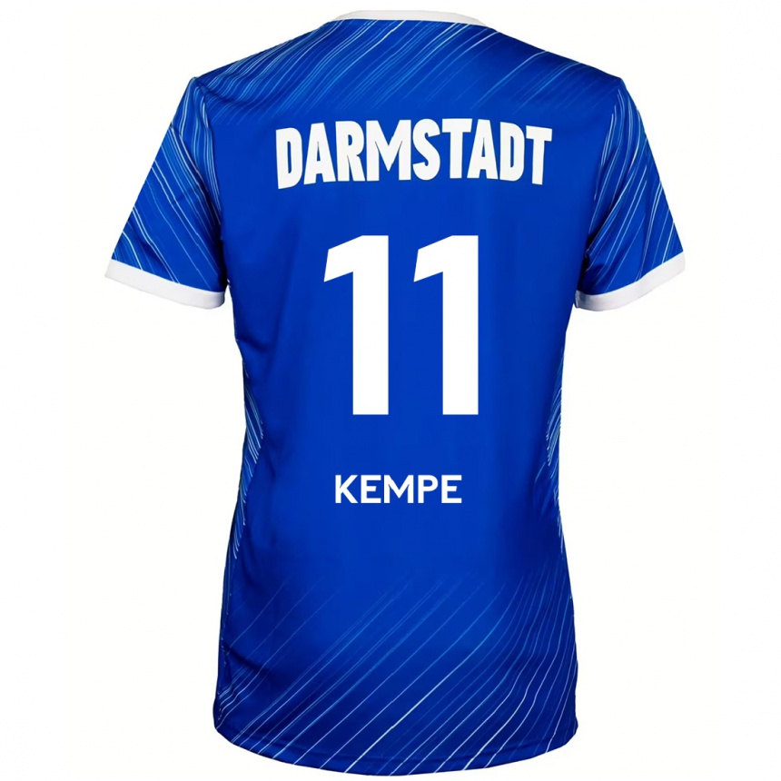 Kids Football Tobias Kempe #11 Blue White Home Jersey 2024/25 T-Shirt Nz