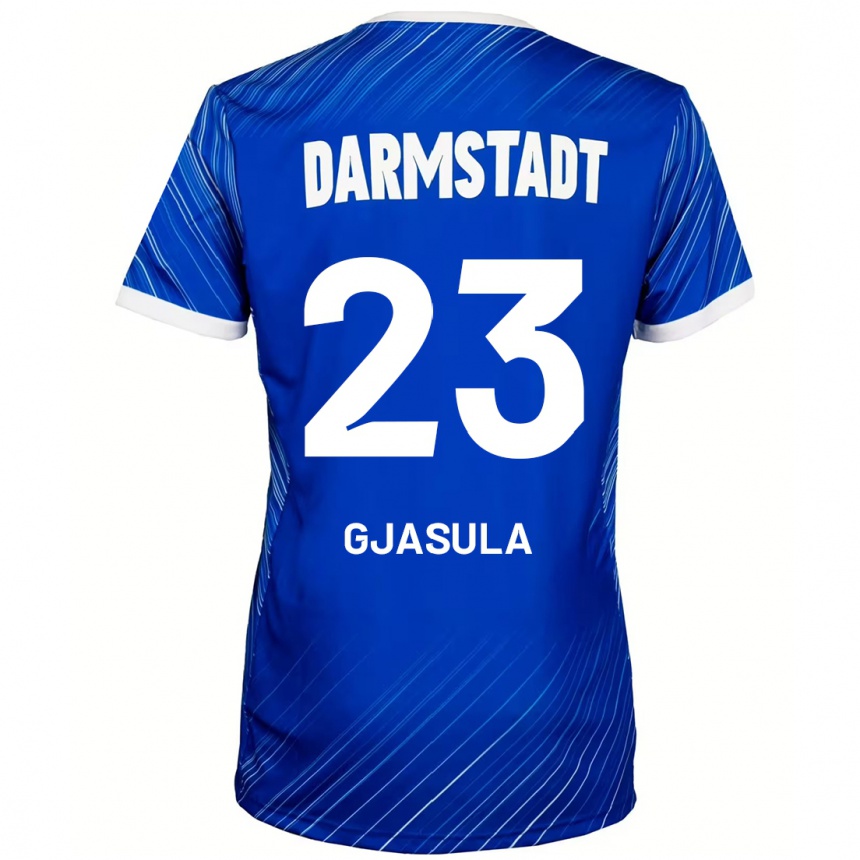 Kids Football Klaus Gjasula #23 Blue White Home Jersey 2024/25 T-Shirt Nz