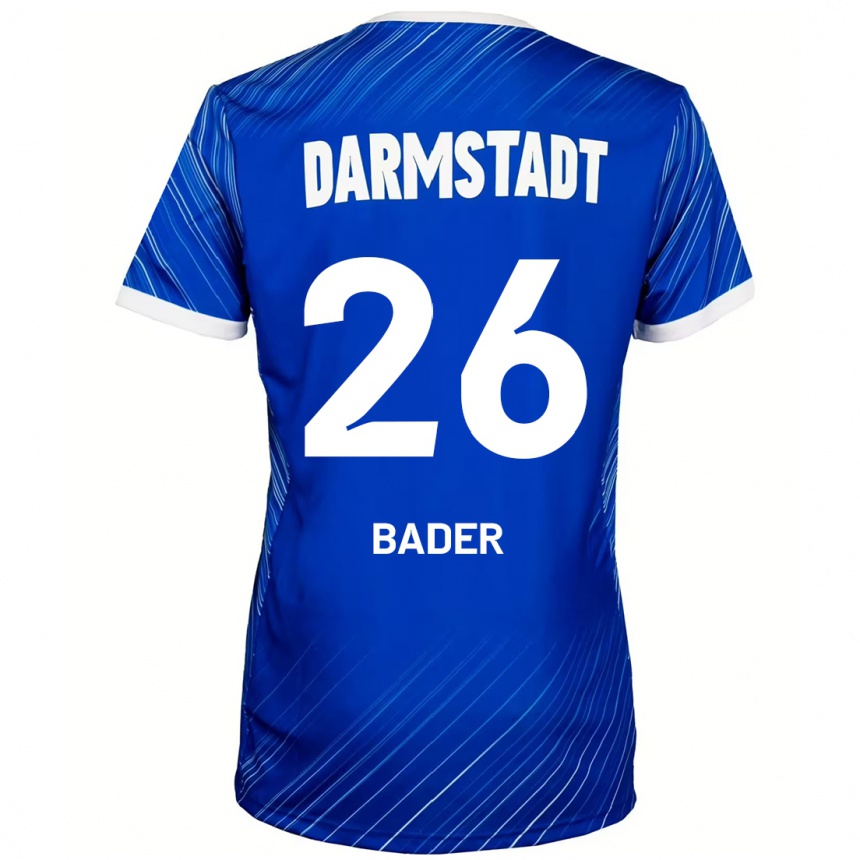 Kids Football Matthias Bader #26 Blue White Home Jersey 2024/25 T-Shirt Nz