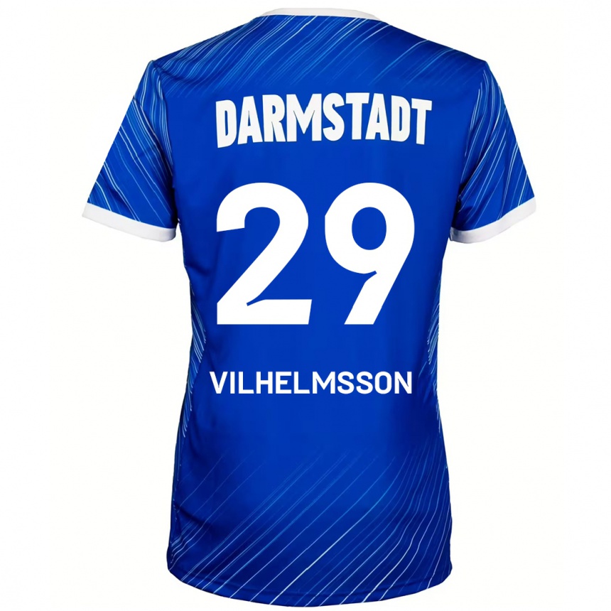 Kids Football Oscar Vilhelmsson #29 Blue White Home Jersey 2024/25 T-Shirt Nz