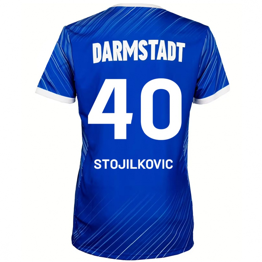 Kids Football Filip Stojilkovic #40 Blue White Home Jersey 2024/25 T-Shirt Nz