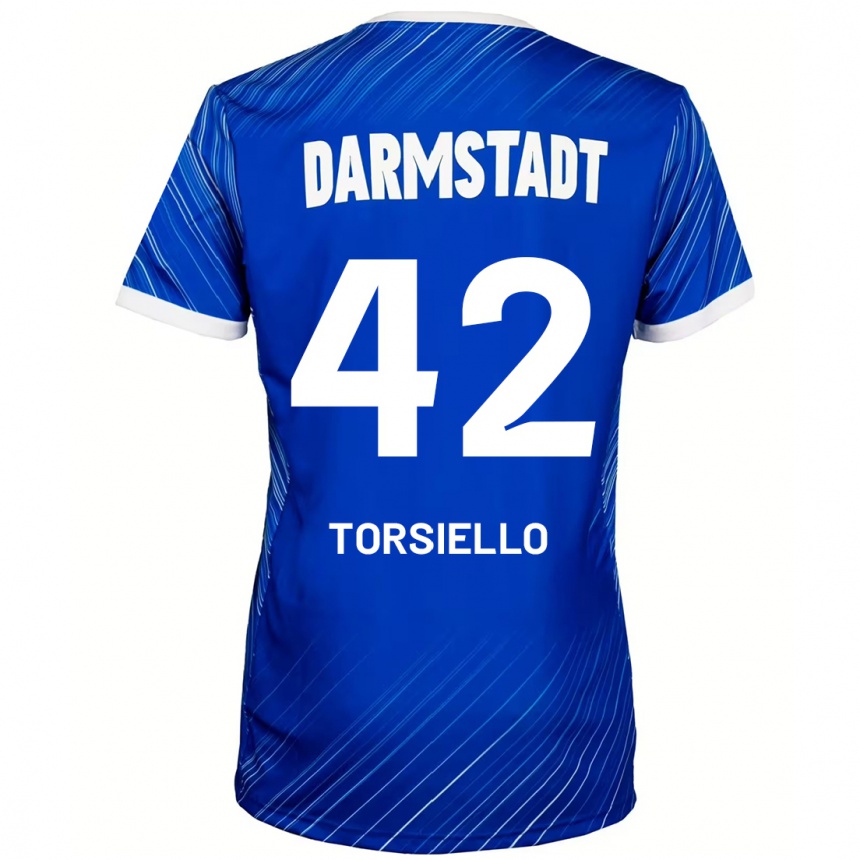 Kids Football Fabio Torsiello #42 Blue White Home Jersey 2024/25 T-Shirt Nz