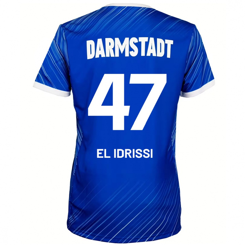 Kids Football Othmane El Idrissi #47 Blue White Home Jersey 2024/25 T-Shirt Nz