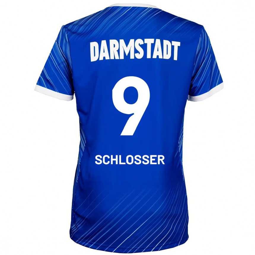 Kids Football Mika Schlosser #9 Blue White Home Jersey 2024/25 T-Shirt Nz