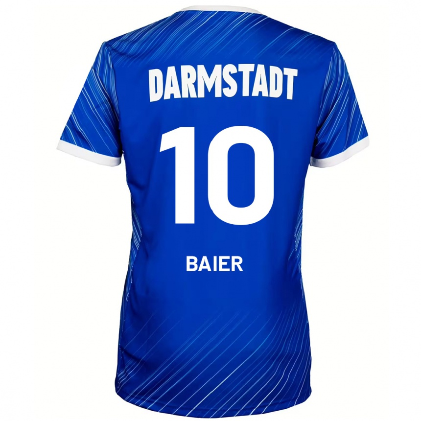 Kids Football Nico Baier #10 Blue White Home Jersey 2024/25 T-Shirt Nz