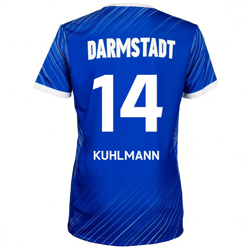 Kids Football Marcel Kuhlmann #14 Blue White Home Jersey 2024/25 T-Shirt Nz