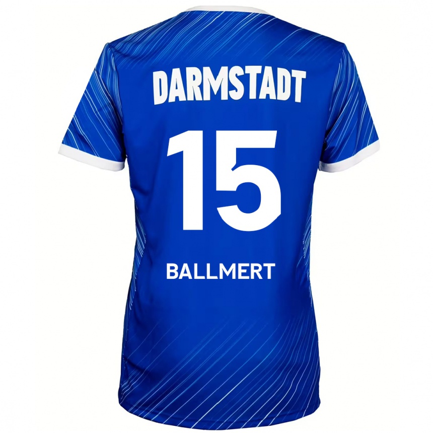 Kids Football Markus Ballmert #15 Blue White Home Jersey 2024/25 T-Shirt Nz