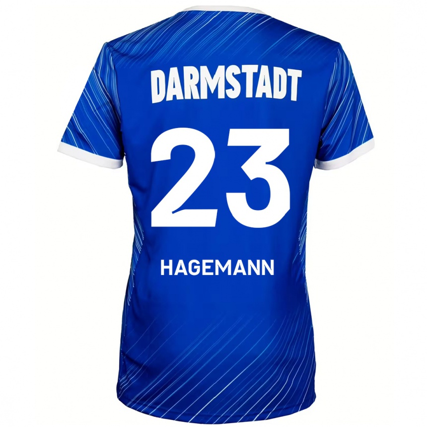 Kids Football Emil Hagemann #23 Blue White Home Jersey 2024/25 T-Shirt Nz