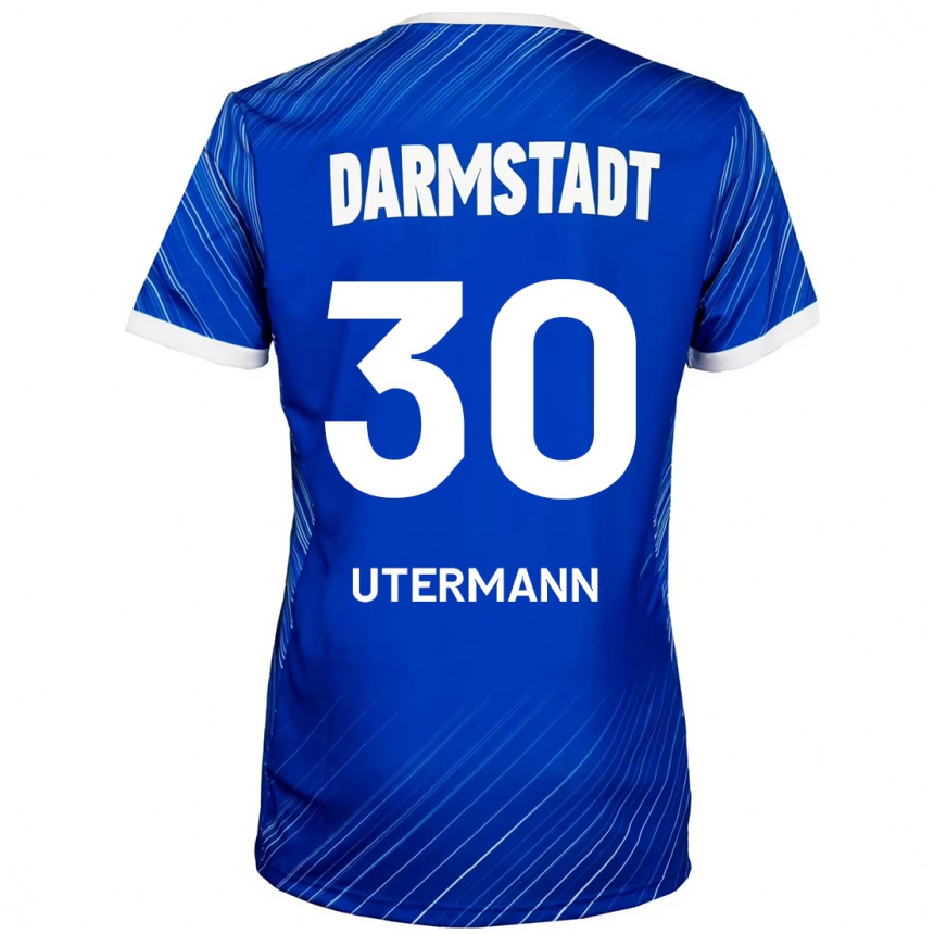 Kids Football Anton Utermann #30 Blue White Home Jersey 2024/25 T-Shirt Nz