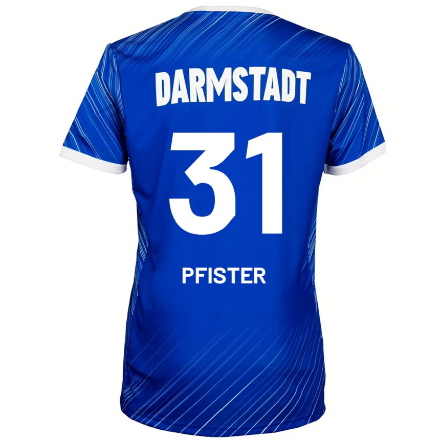 Kids Football Max Pfister #31 Blue White Home Jersey 2024/25 T-Shirt Nz