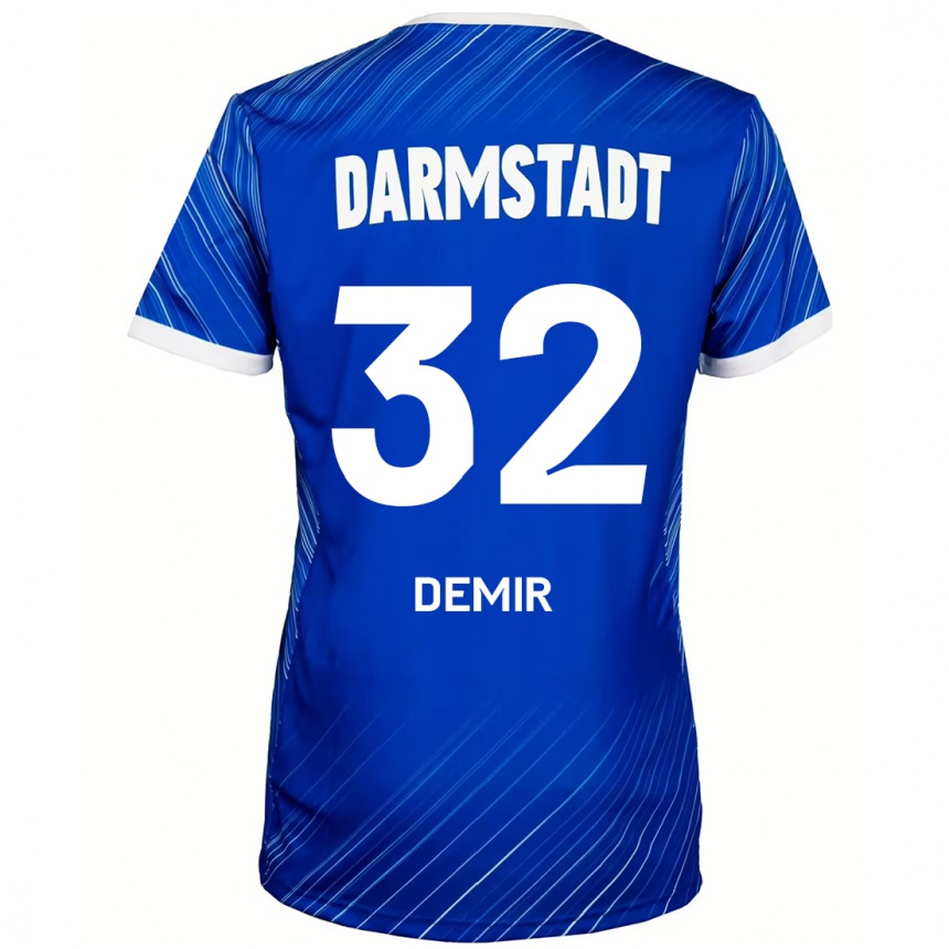 Kids Football Lean Demir #32 Blue White Home Jersey 2024/25 T-Shirt Nz