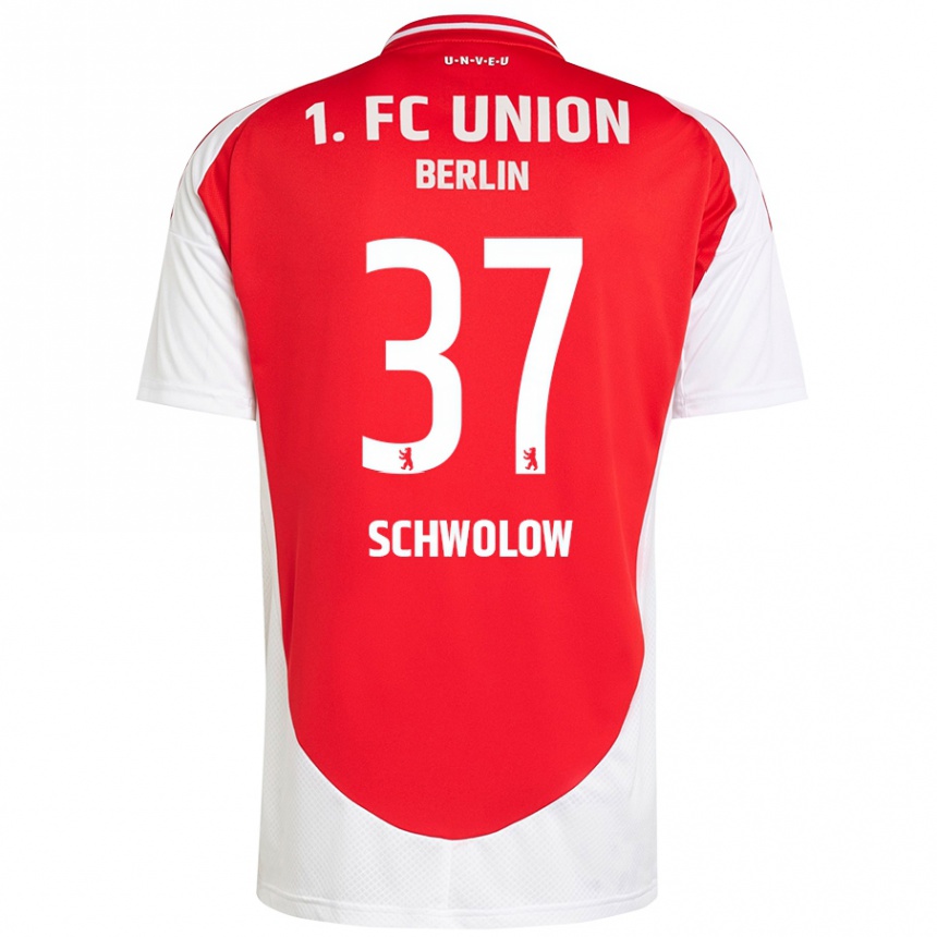 Kids Football Alexander Schwolow #37 Red White Home Jersey 2024/25 T-Shirt Nz