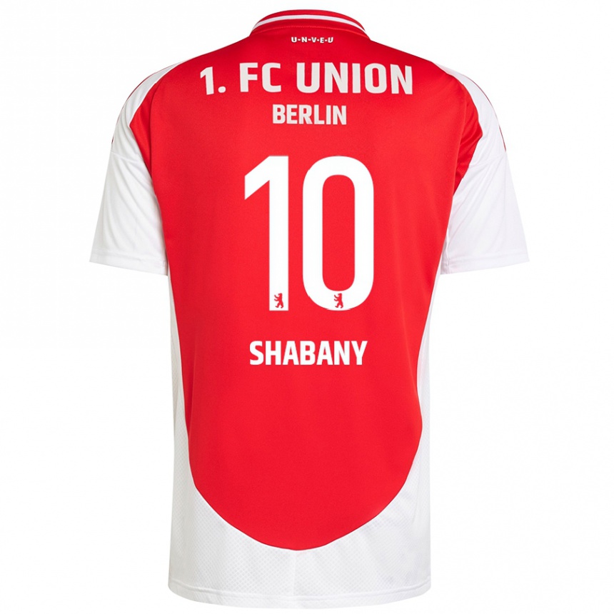 Kids Football Alec Shabany #10 Red White Home Jersey 2024/25 T-Shirt Nz