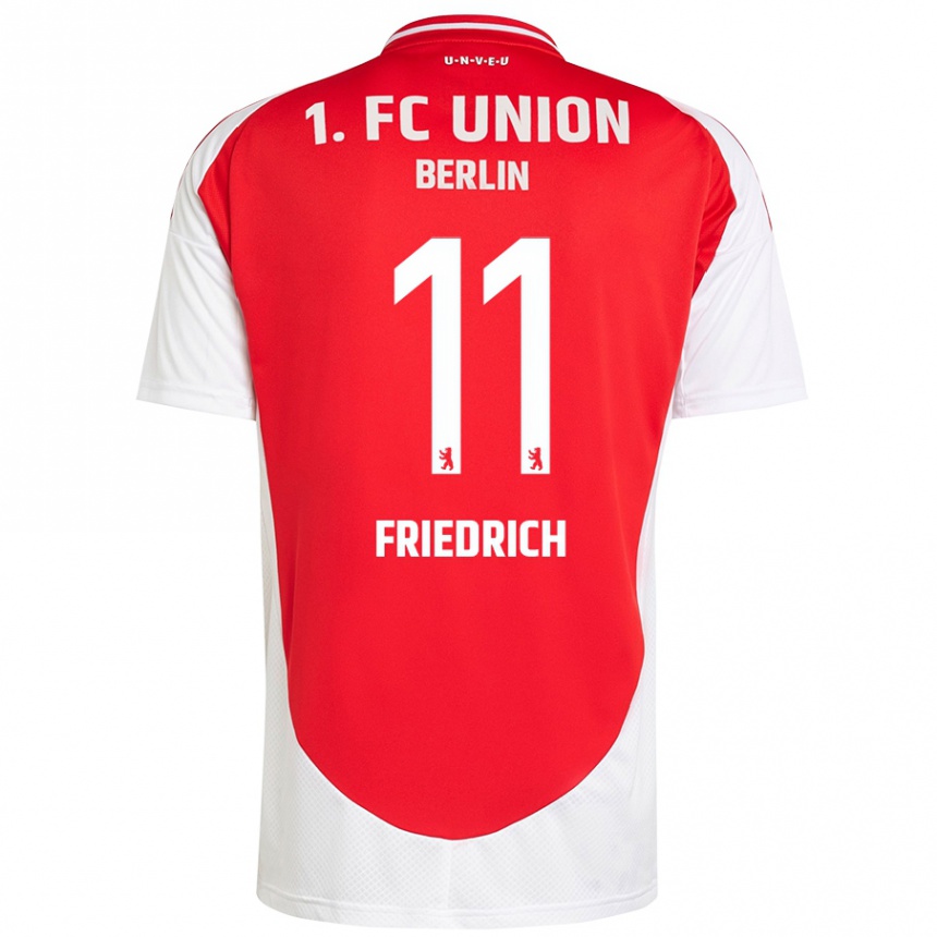 Kids Football Julien Friedrich #11 Red White Home Jersey 2024/25 T-Shirt Nz