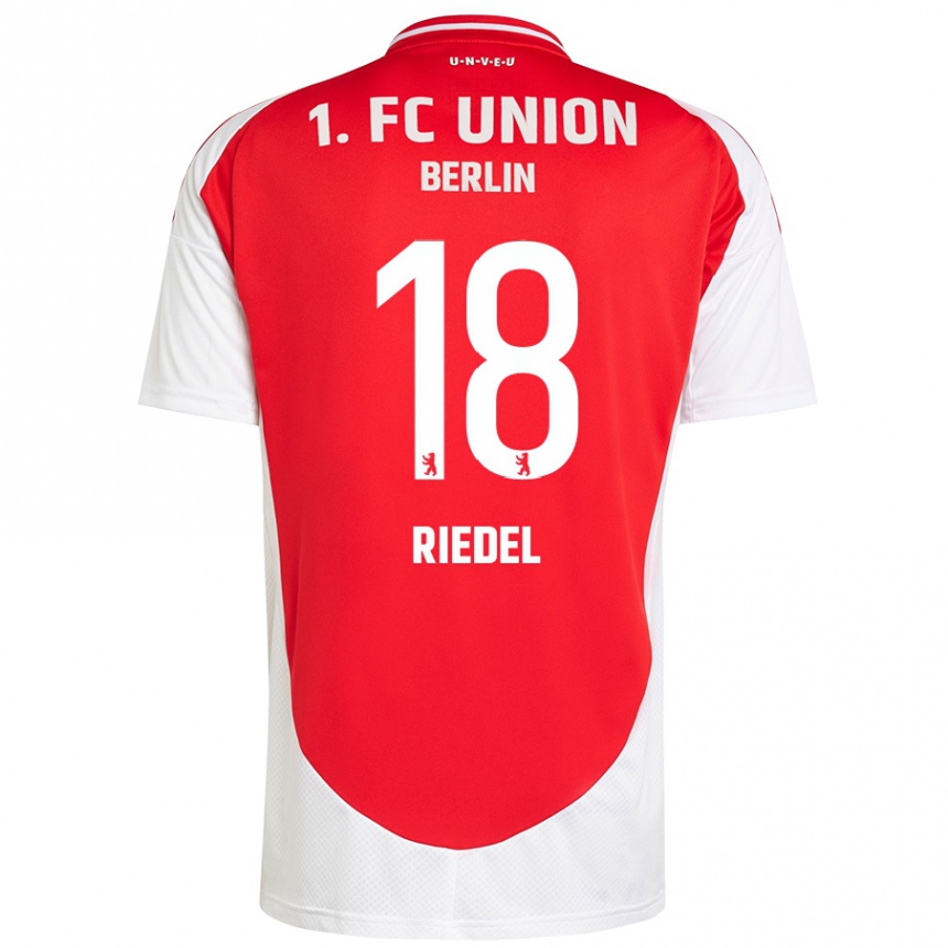 Kids Football Aaron Riedel #18 Red White Home Jersey 2024/25 T-Shirt Nz