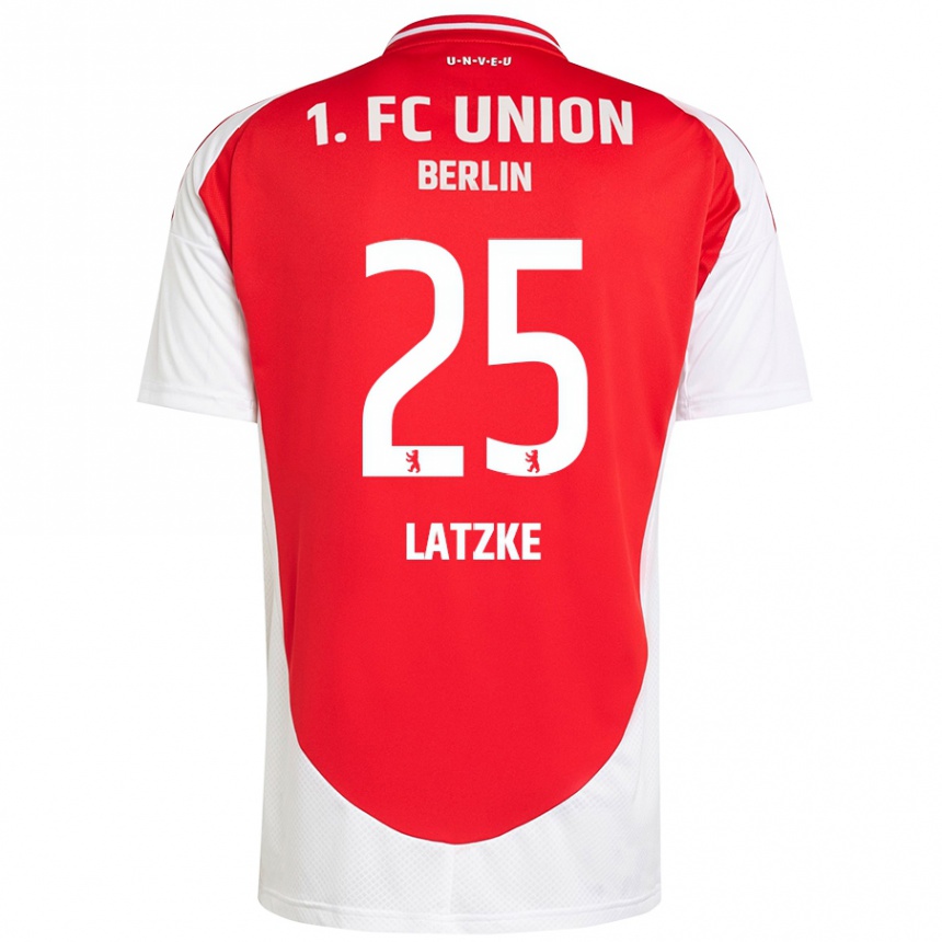 Kids Football Jannes Latzke #25 Red White Home Jersey 2024/25 T-Shirt Nz