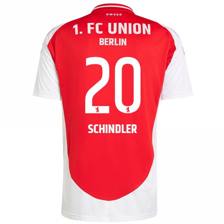 Kids Football Elisa Schindler #20 Red White Home Jersey 2024/25 T-Shirt Nz