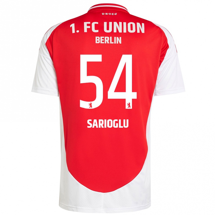 Kids Football Defne Sarıoğlu #54 Red White Home Jersey 2024/25 T-Shirt Nz