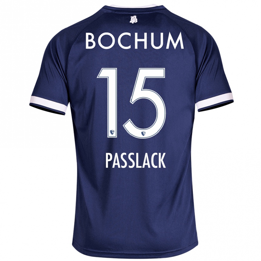 Kids Football Felix Passlack #15 Dark Blue Home Jersey 2024/25 T-Shirt Nz