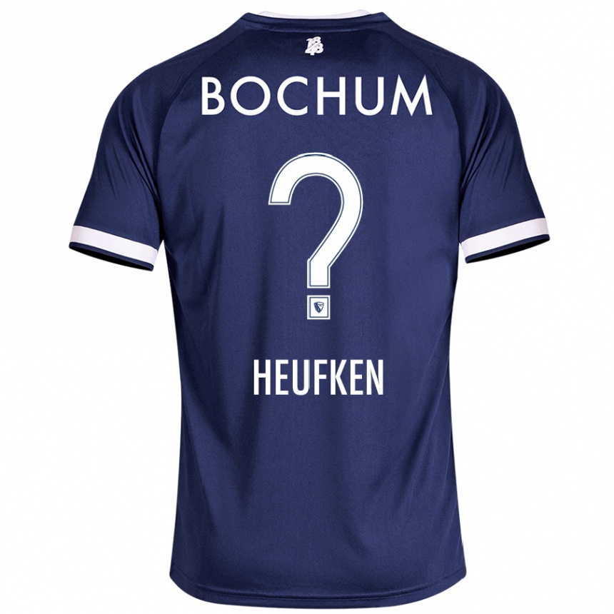 Kids Football Jeremias Heufken #0 Dark Blue Home Jersey 2024/25 T-Shirt Nz