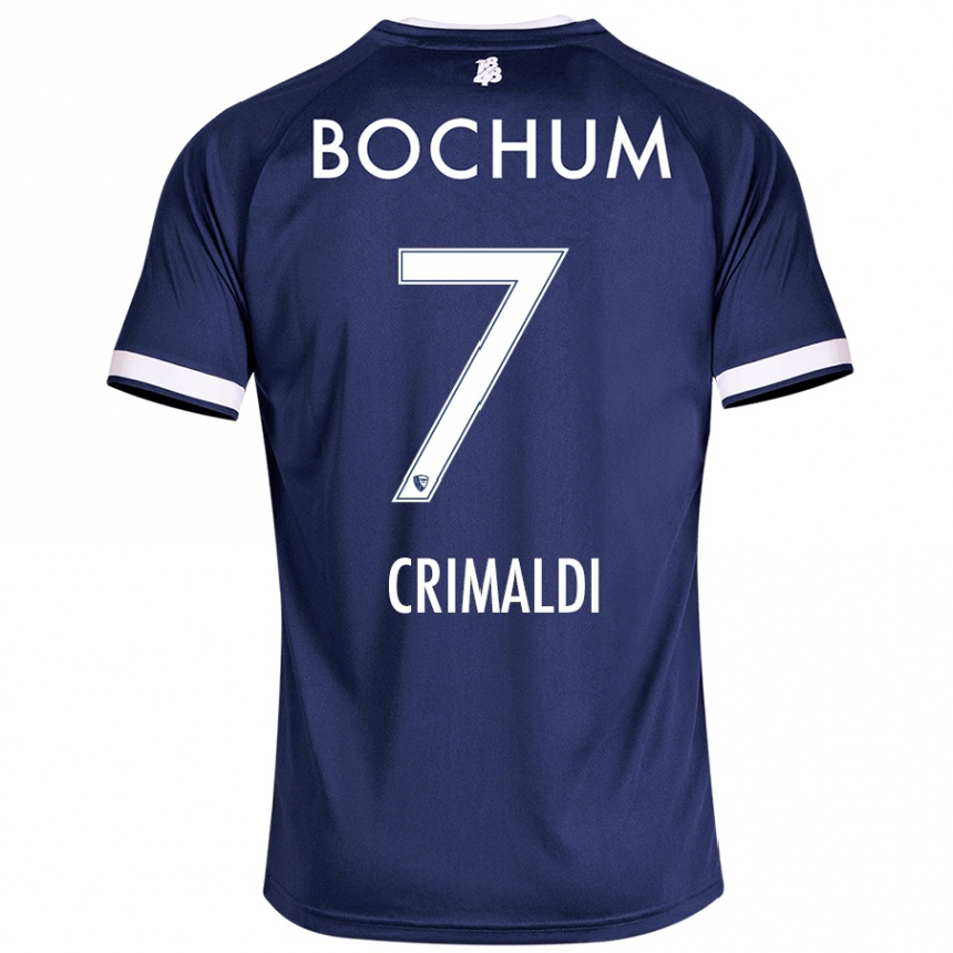 Kids Football Alessandro Crimaldi #7 Dark Blue Home Jersey 2024/25 T-Shirt Nz