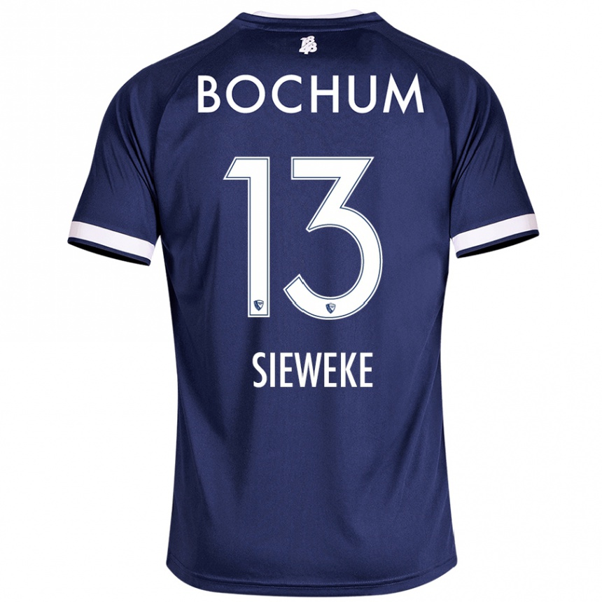 Kids Football Henri Sieweke #13 Dark Blue Home Jersey 2024/25 T-Shirt Nz