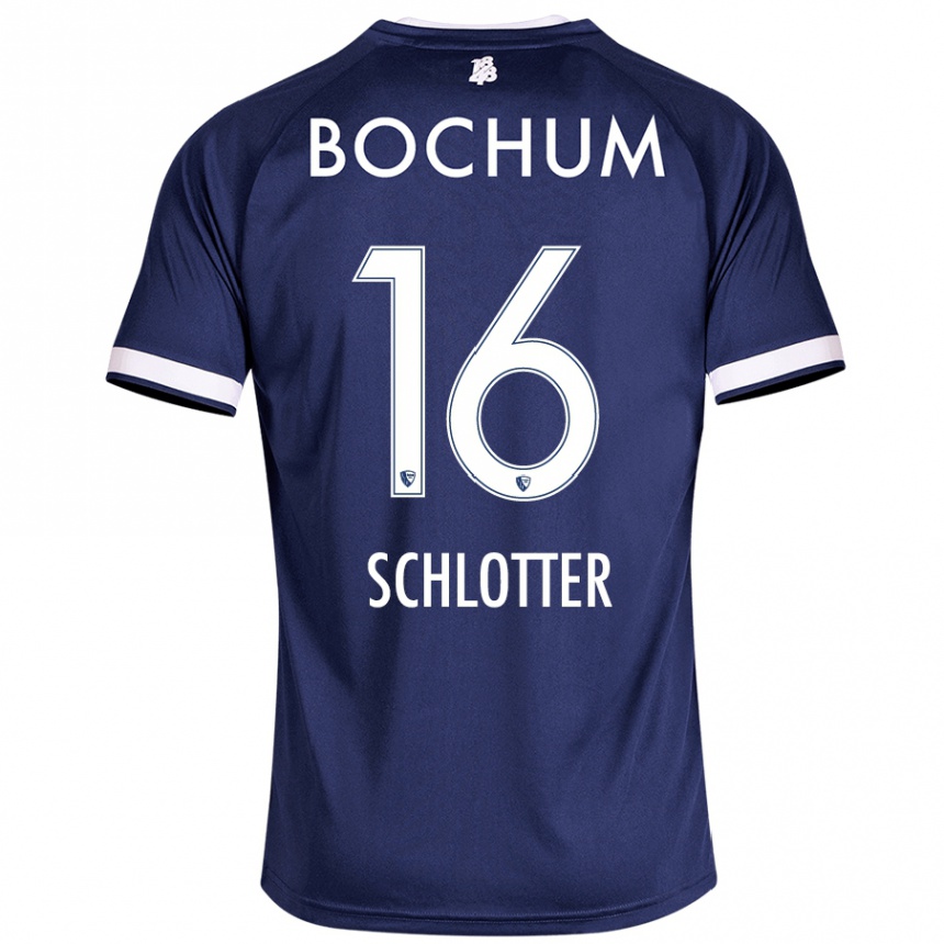 Kids Football Joel Schlotter #16 Dark Blue Home Jersey 2024/25 T-Shirt Nz