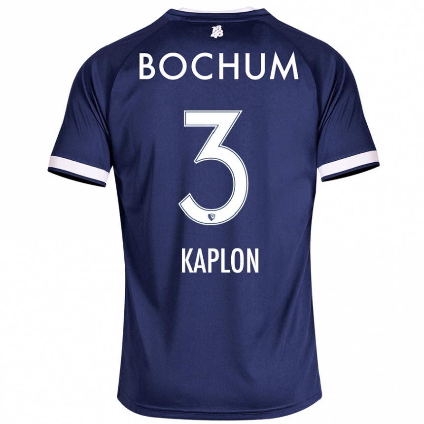 Kids Football Frauke Kaplon #3 Dark Blue Home Jersey 2024/25 T-Shirt Nz