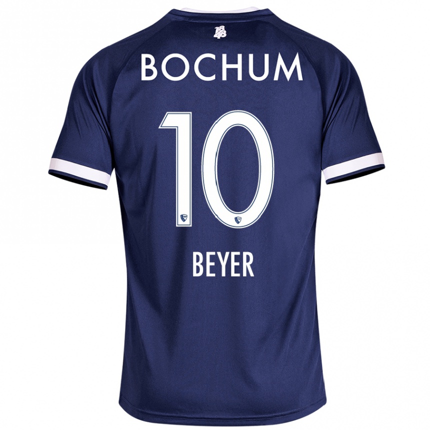 Kids Football Pia Beyer #10 Dark Blue Home Jersey 2024/25 T-Shirt Nz