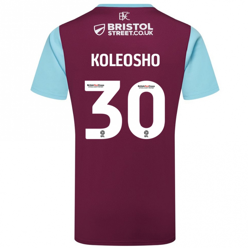 Kids Football Luca Koleosho #30 Burgundy Sky Blue Home Jersey 2024/25 T-Shirt Nz