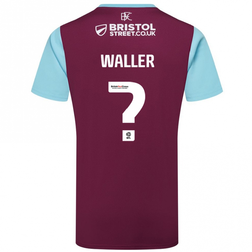 Kids Football Sam Waller #0 Burgundy Sky Blue Home Jersey 2024/25 T-Shirt Nz