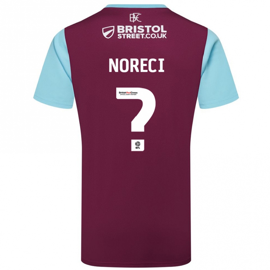 Kids Football Jamie Noreci #0 Burgundy Sky Blue Home Jersey 2024/25 T-Shirt Nz