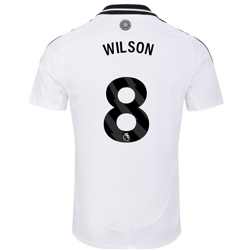 Kids Football Harry Wilson #8 White Home Jersey 2024/25 T-Shirt Nz