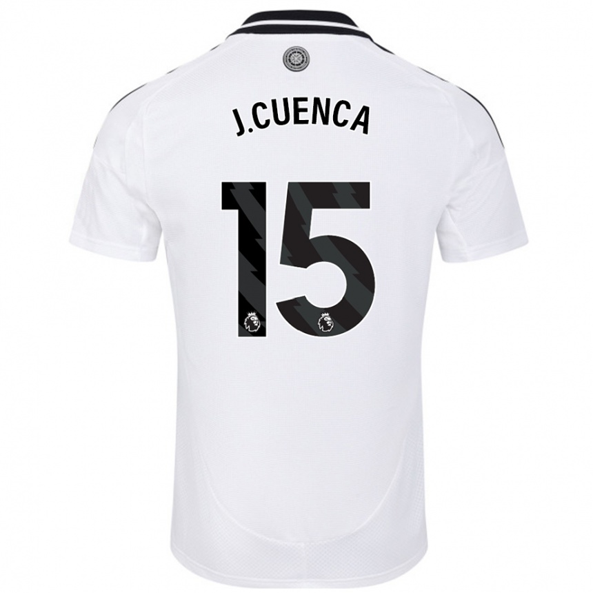 Kids Football Jorge Cuenca #15 White Home Jersey 2024/25 T-Shirt Nz