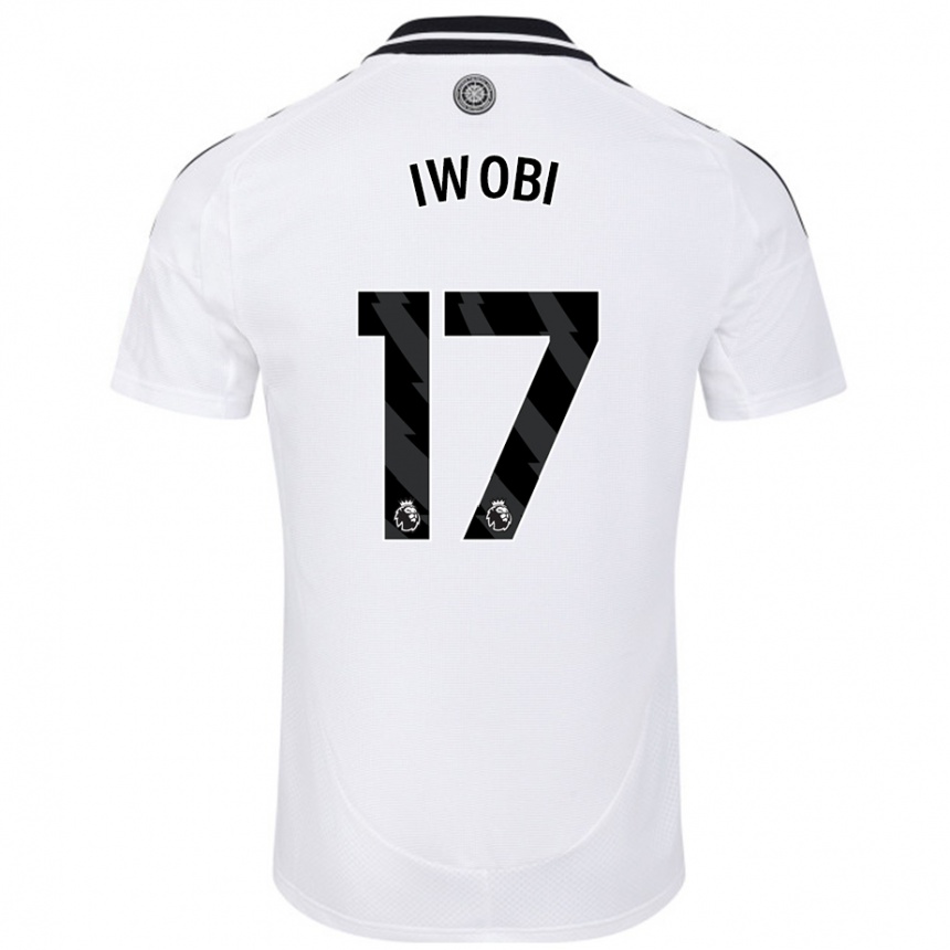 Kids Football Alex Iwobi #17 White Home Jersey 2024/25 T-Shirt Nz