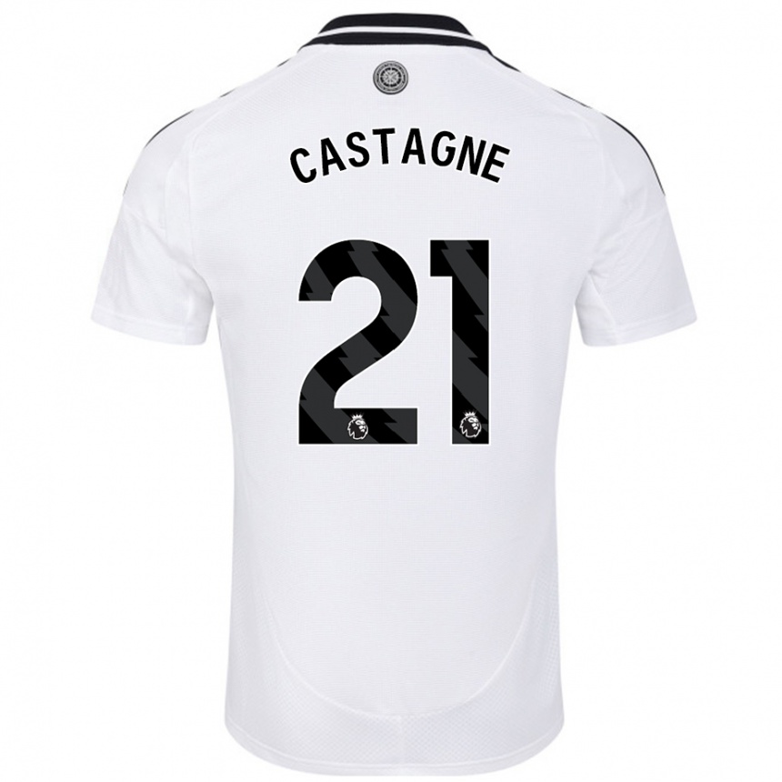 Kids Football Timothy Castagne #21 White Home Jersey 2024/25 T-Shirt Nz