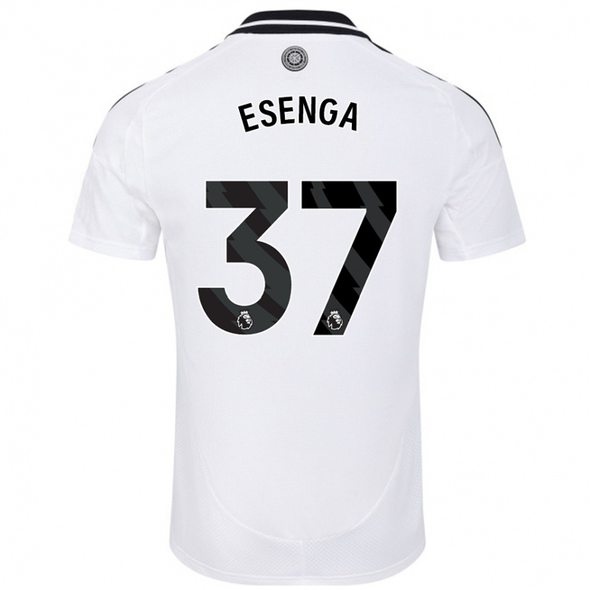 Kids Football Jonathan Esenga #37 White Home Jersey 2024/25 T-Shirt Nz