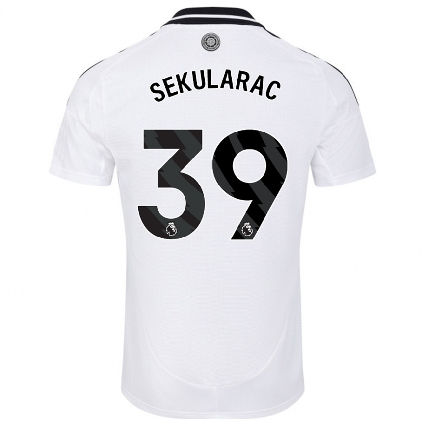 Kids Football Kristian Sekularac #39 White Home Jersey 2024/25 T-Shirt Nz