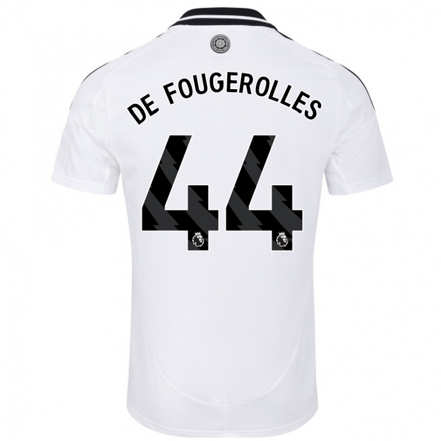 Kids Football Luc De Fougerolles #44 White Home Jersey 2024/25 T-Shirt Nz