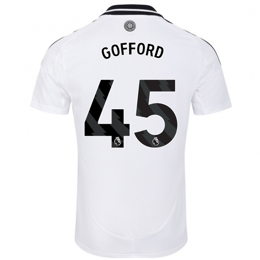 Kids Football Oliver Gofford #45 White Home Jersey 2024/25 T-Shirt Nz