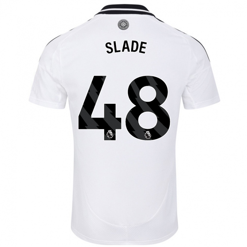 Kids Football Bradley Slade #48 White Home Jersey 2024/25 T-Shirt Nz