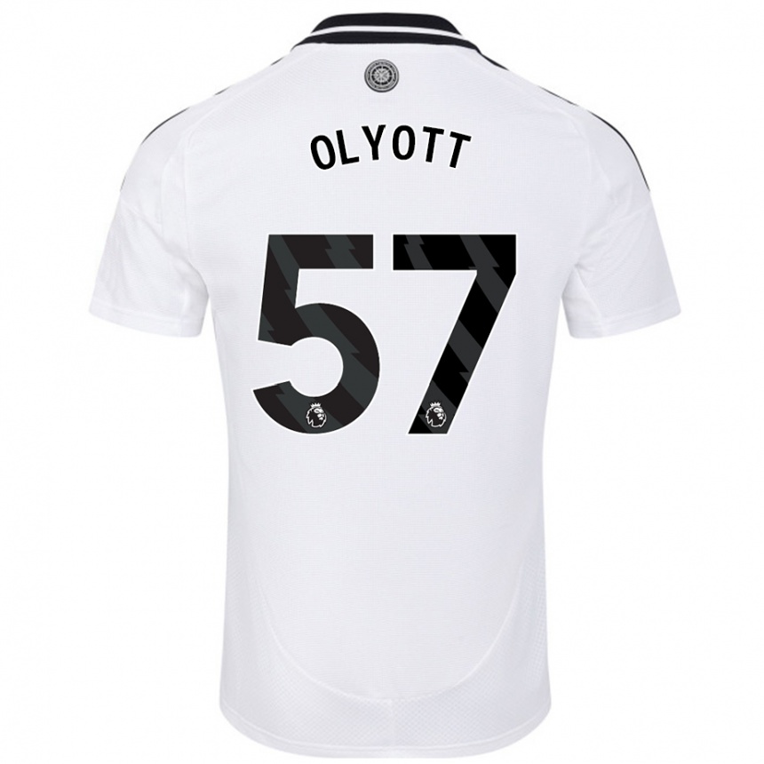 Kids Football Tom Olyott #57 White Home Jersey 2024/25 T-Shirt Nz