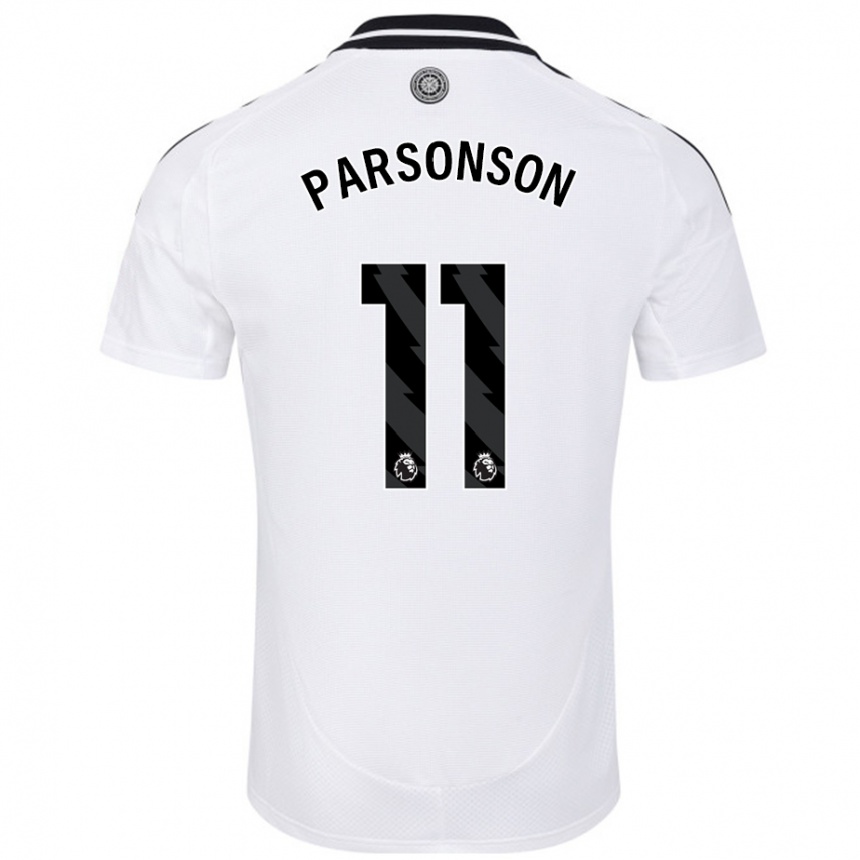 Kids Football Madi Parsonson #11 White Home Jersey 2024/25 T-Shirt Nz