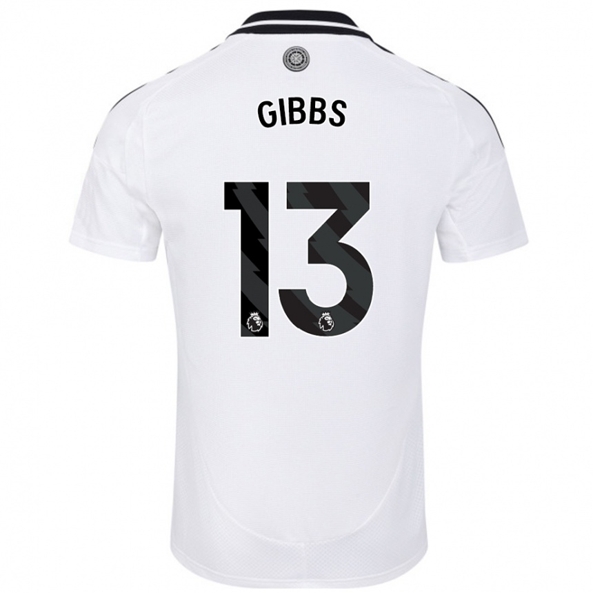 Kids Football Frankie Gibbs #13 White Home Jersey 2024/25 T-Shirt Nz