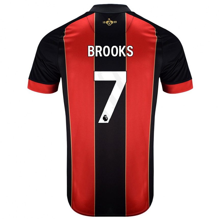 Kids Football David Brooks #7 Red Black Home Jersey 2024/25 T-Shirt Nz